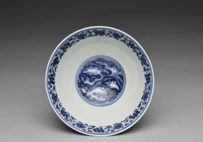 图片[2]-Conical bowl with underglaze-blue decoration of billows and lotus scrolls, Hsuan-te reign (1426-1435), Ming dynasty-China Archive